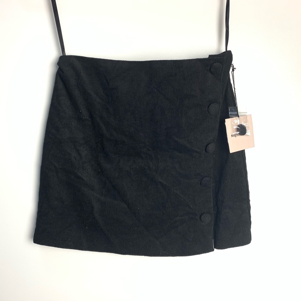 NWT superdown Dylan Corduroy Mini Skirt in Black - Picture 5 of 9